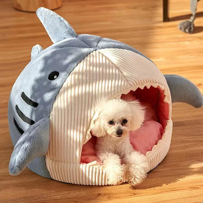 Pawfect Cartoon Shark Cat Bed