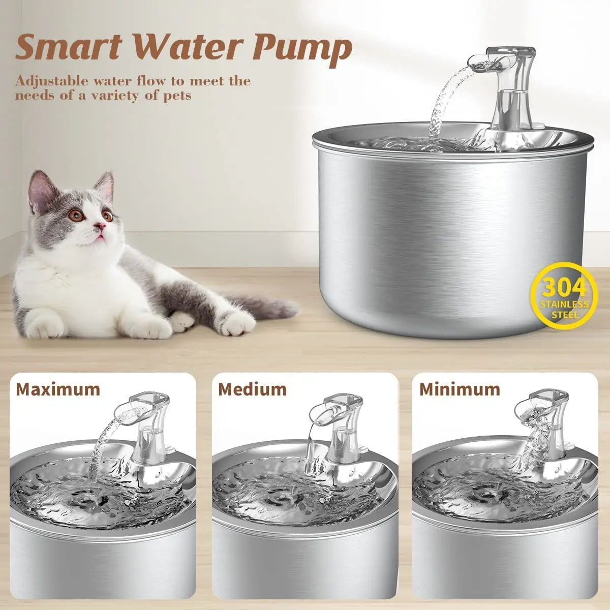 Pawfect 2L Stainless Steel Automatic Pet Water Dispenser