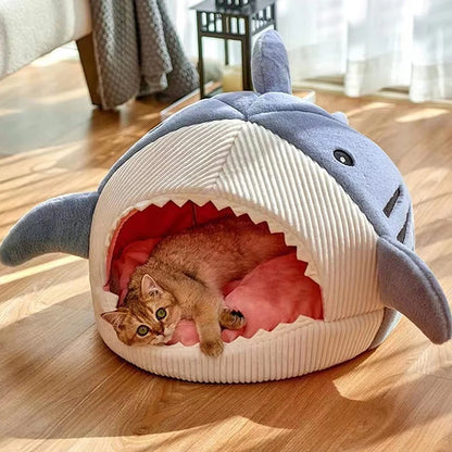 Pawfect Cartoon Shark Cat Bed